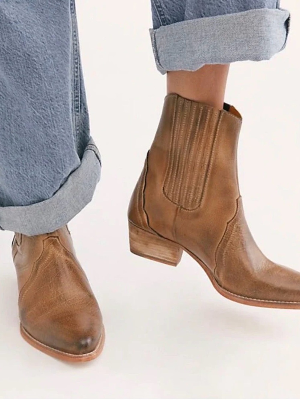 Free People Women's Frontier Western Chelsea Boho Ankle Boot size 6.5 - Picture 11 of 11